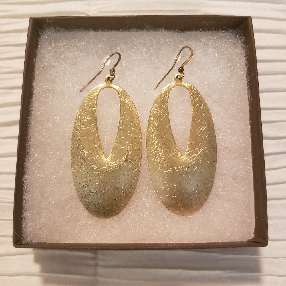 Gold Pendant Earrings